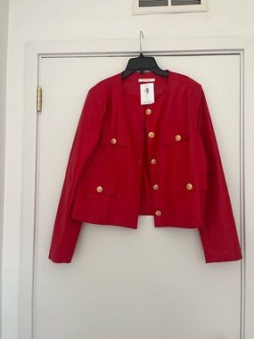 NWT: Women’s Red Button-Front Jacket